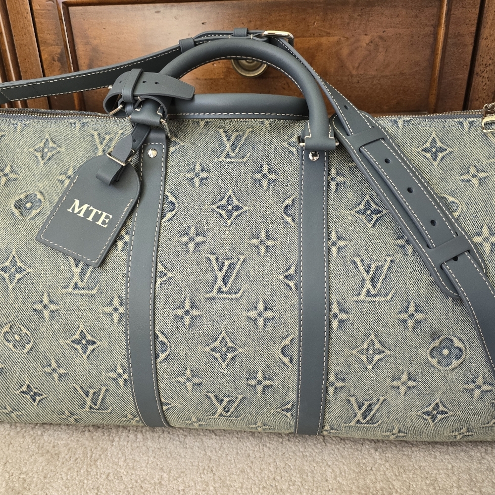 Authentic Louis Vuitton Keepall 50 Denim Duffle - Picture 2 of 13